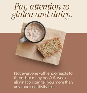 Diet changes can help reduce symptoms of endometriosis and removing dairy and gluten can help reduce inflammation, pain bloating and gut distress