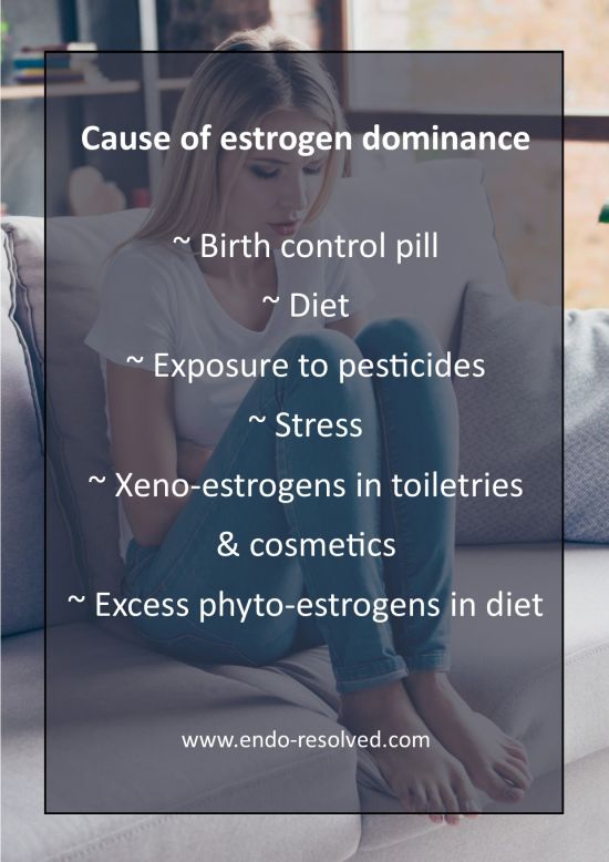 Cause of estrogen dominance with endometriosis