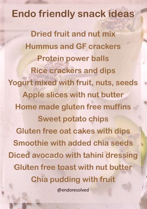 Endometriosis diet snack ideas