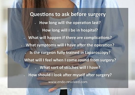 Questions to consider asking your surgeon before having surgery for endometriosis